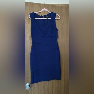 White House Black Market Slimming Pencil Dress | Navy Blue | Size 12